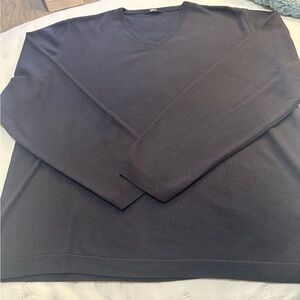 Marks & Spencer Mens V-neck Lightweight Charcoal Sweater Size XL